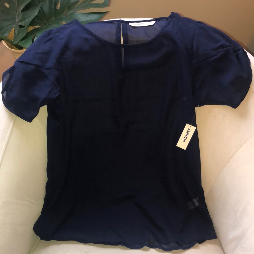 NWT sheer navy top